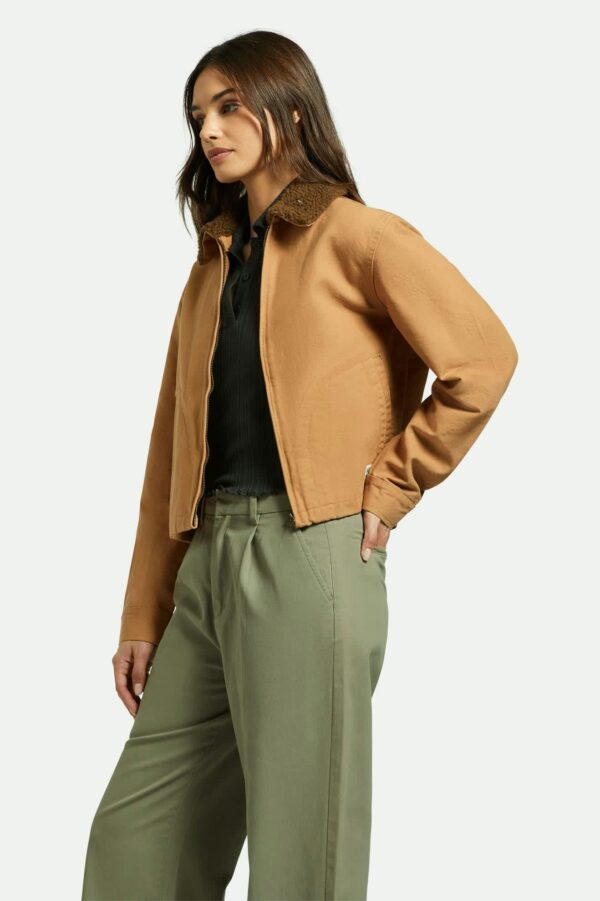Mechanic Women's Garage Sherpa Zip Jacket - Tobacco Brown - Image 7